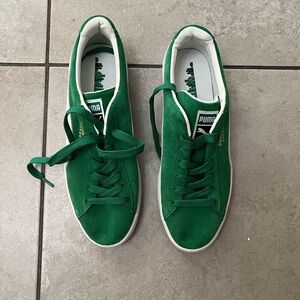 Puma Green Suede and Converse Sneakers
